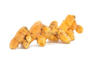 raw turmeric isolated on white background