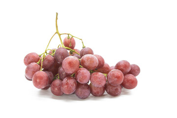 Red grapes or Globe placed on a white background