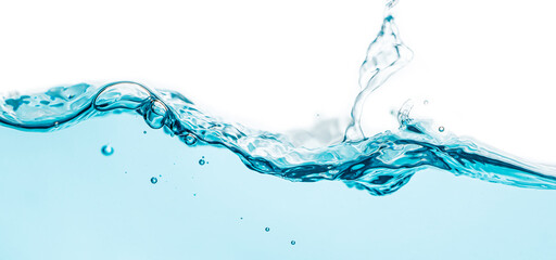 Water splash with bubbles of air, isolated on the white background.
