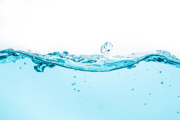 Water splash with bubbles of air, isolated on the white background.
