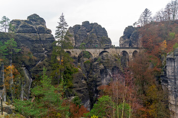 Fototapeta na wymiar Rocks in Czech Saxony. Beautiful landscape. Rocks, stones, view, bridge, nature, national park.