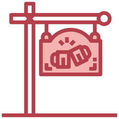 SIGNAL red line icon,linear,outline,graphic,illustration