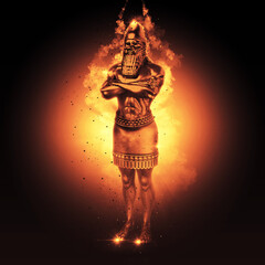 King Nebuchadnezzar's Dream Statue (Daniel's Prophecies) 3D Illustration - obrazy, fototapety, plakaty