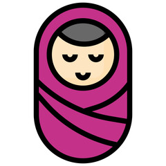 BABY filled outline icon,linear,outline,graphic,illustration