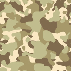 Naklejka premium Camouflage seamless pattern. Military texture of spots. Print on fabric and clothing. Vector illustration