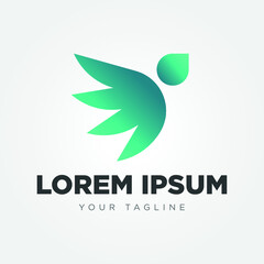 Abstract Bird flying wings logo