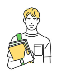 勉強する大学生のイメージイラスト素材