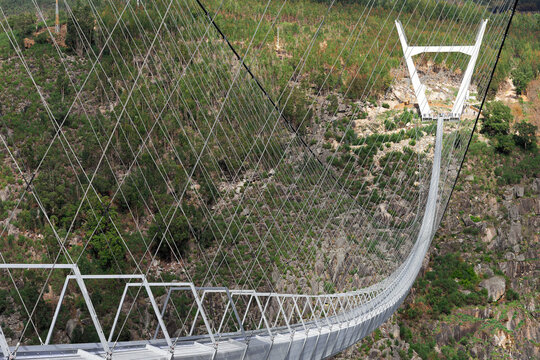 516 Arouca, is a suspension bridge for pedestrian use is located in Portugal, overlooking the river Paiva