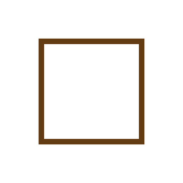 eps10 vector of a brown square stroke icon in simple flat trendy style for website design, UI, mobile application, logo, pictogram, template, and button isolated on white background
