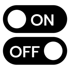 line pictogram icon Black and white on-off switch button - obrazy, fototapety, plakaty