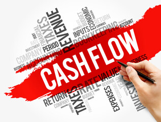 Cash Flow word cloud collage, business concept background