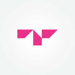 Abstract Origami T letter modern minimal logo