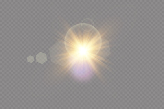 Bright stars. light effect. bright particles. Vector.Light white star. The light of the sun is white.Light flash.