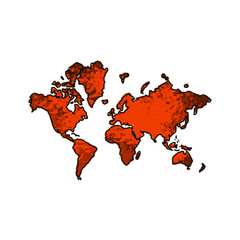 World map drawing style