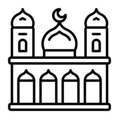 Religious Landmark vector line icon Design, Ramazan and Eid al-Fitr Symbol, Islamic and Muslims fasting Sign, Arabic holidays celebration stock illustration, Muslim Mosque Concept,