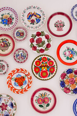 Ukrainian traditional painting on plates