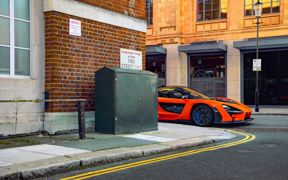 London, UK - August 2021: Supercar McLaren Senna.