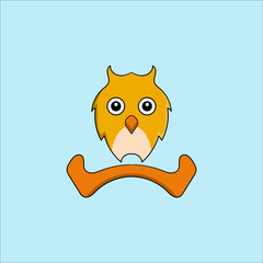 Bird Character Logo Design Illustration