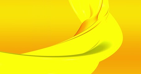 Abstract yellow background with dynamic orange 3d lines. looped footage. 3D animation of orange lines. Modern video background, animated, screensaver, copy space