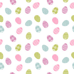 Easter eggs patterns. Spring seamless vector pattern