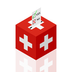 switzerland ballot box. vector illustration
