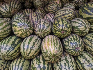 Fototapeta na wymiar watermelons at the local market in Bangladesh 