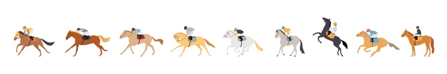 Editable vector illustration of a horse race