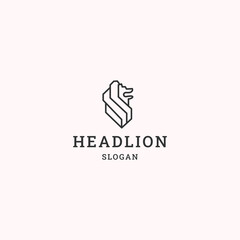 Head lion logo icon design template 