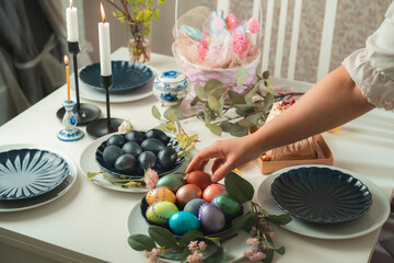 Traditional festive table for Easter