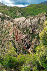 Sardegna, cascata di Piscina Irgas, a Villacidro, in Italia, Europa 