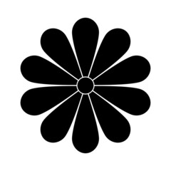 Japanese Kiku Chrysanthemum floral vector symbol