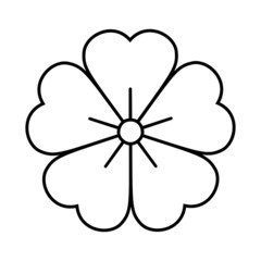 Fototapeta premium Flower icon in flat style isolated on white background. Kamon Symbols of Japan. Spring symbol