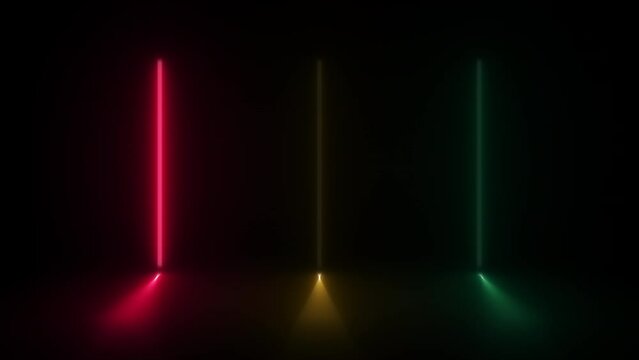 Concept 65-N1 Animated abstract neon light with led light effect and flickering pattern.