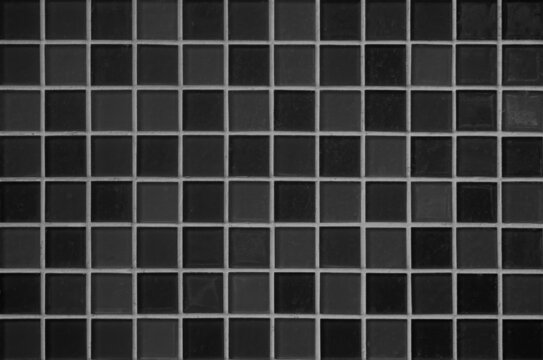 Black tile high resolution real photo. Brick seamless pattern and texture square floor ceramic decoration backdrop.