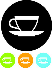 Tea or coffee cup vector icon. Coffeeshop logo