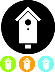 Birdhouse vector icon. Birds nesting box