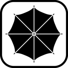 Umbrella vector icon top view isolated