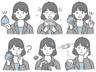 お金に関する色々　スーツの若い女性