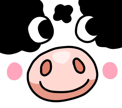 recommend clip art: Stylized Cute Cow Face Background