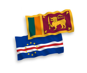 Flags of Sri Lanka and Republic of Cabo Verde on a white background