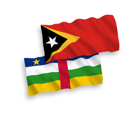 Flags of Central African Republic and East Timor on a white background