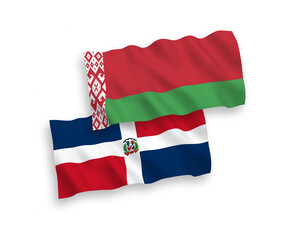 Flags of Dominican Republic and Belarus on a white background