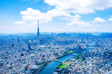 東京スカイツリー・空撮写真