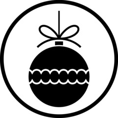 Christmas ball decoration vector icon