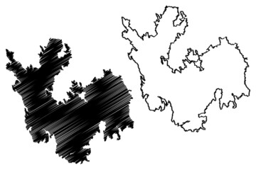 Replot island (Republic of Finland, Gulf of Bothnia) map vector illustration, scribble sketch Replot map
