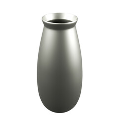 3D rendering isolated metalic of vase in white background