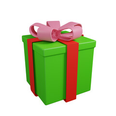 3D rendering isolated present close box in white background