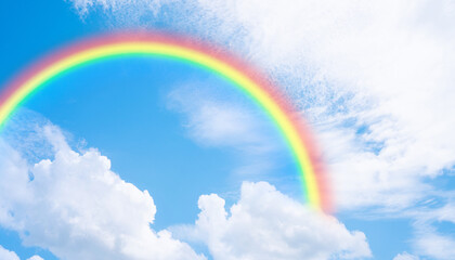 Rainbow and Blue sky with cloud