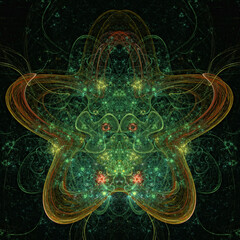 3d effect - abstract symmetric fractal graphic
