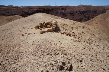 Ruins of ancient houses in the desert